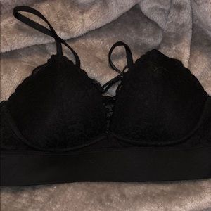 vs pink black lace bralette